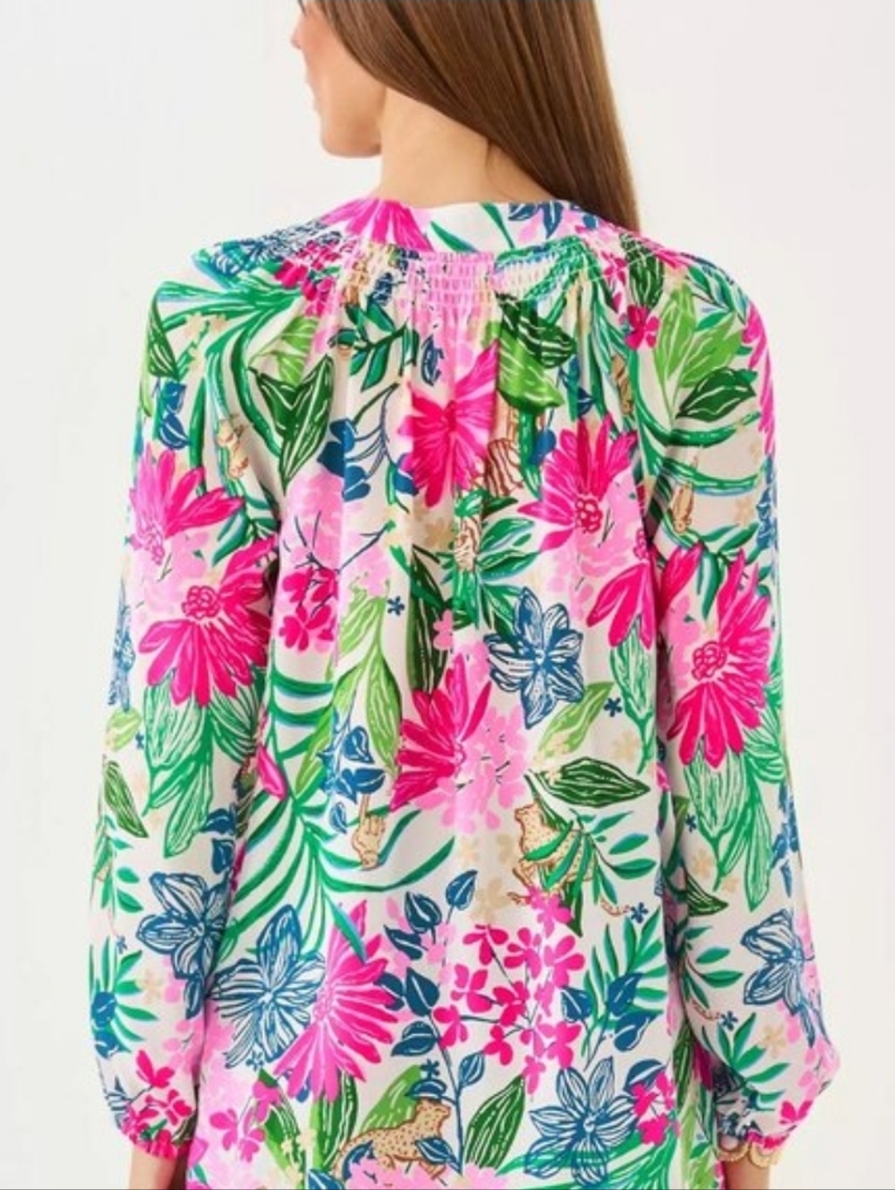 Lilly Pulitzer Elsa Endless Summers Silk Floral Top - Size L - Picture 3 of 4